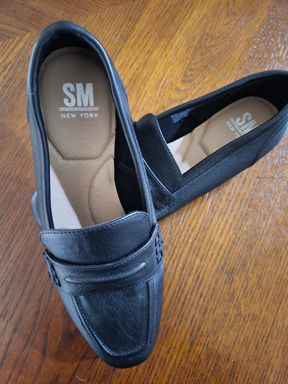 SM New York Black Women's Slip-On Penny Loafers